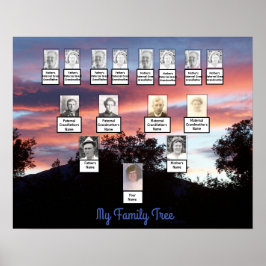 PInk und Lila Foto-Poster der Sunset-Familie Poster