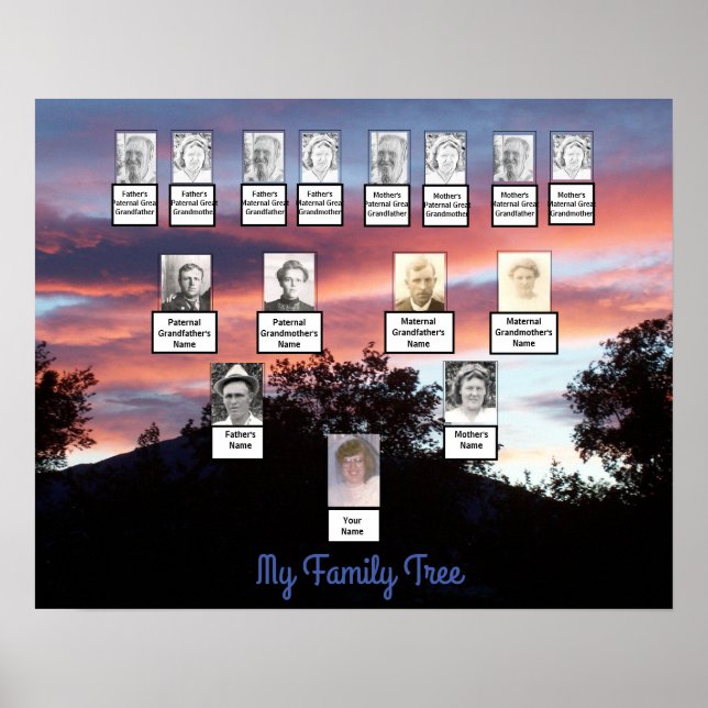 PInk und Lila Foto-Poster der Sunset-Familie Poster (Vorne)