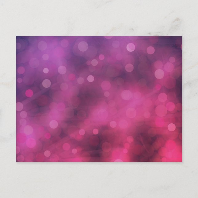 Pink und Lila funkelnde Lichter Bokeh Muster Postkarte (Vorderseite)