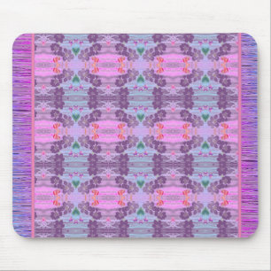 Pink und Lila gefedert Muster Designer Mousepad