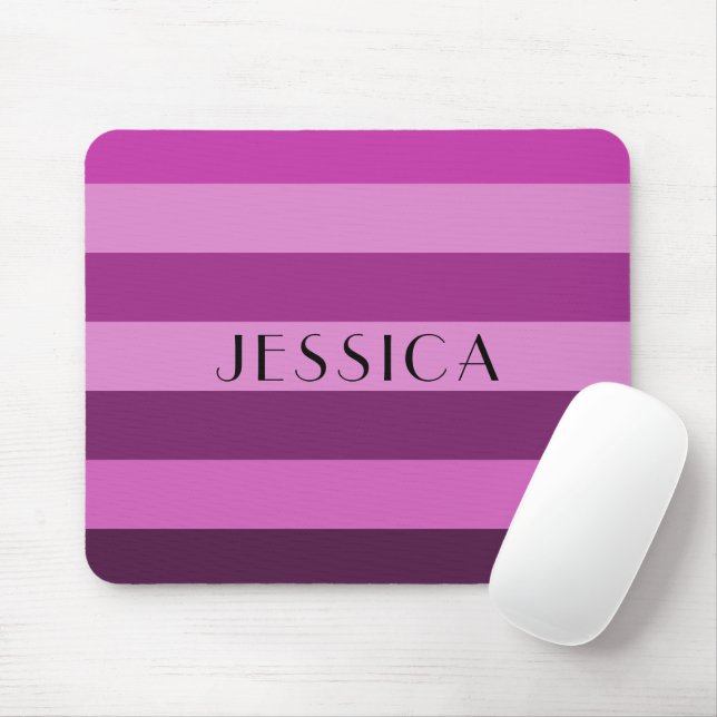 Pink und Lila gestrichenes Muster - Name anpassen Mousepad (Mit Mouse)