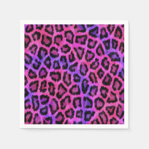 Pink und Lila Leopard-Pelzmuster Serviette