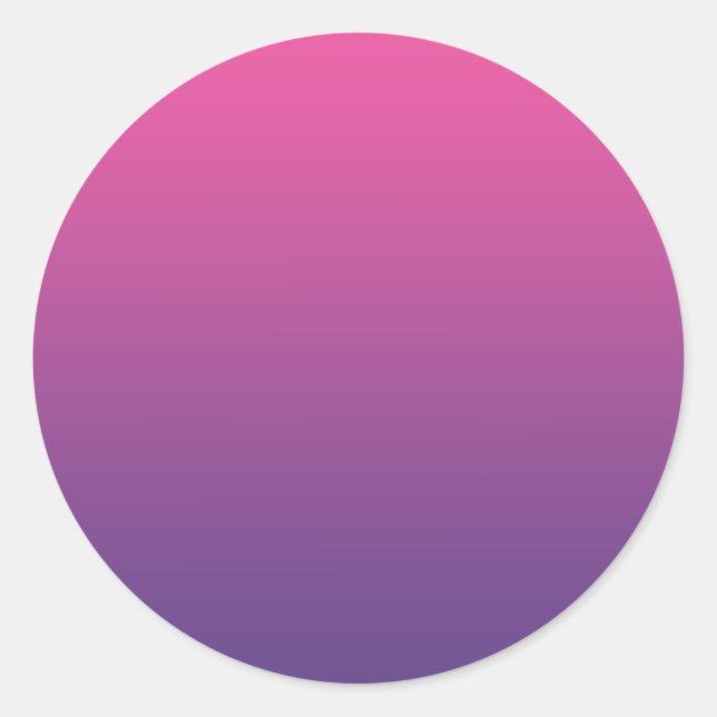 Pink und Lila Ombre Runder Aufkleber (Vorderseite)