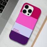 Pink und Lila Streifen Muster Totbeutel iPhone 16 Pro Hülle<br><div class="desc">Ein trendiger iPhone 16 Pro Gehäuse mit rosa und lila Streifen Muster. Stilvoll und modern,  fügt dieses personalisierte Zubehör eine einzigartige Touch hinzu und behalte Ihr Gerät geschützt.</div>