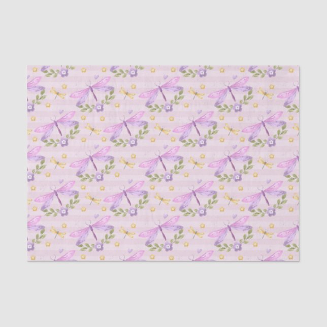 PINK UND LILA WASSERFARBSPRACHEN SEIDENPAPIER (Vorderseite)