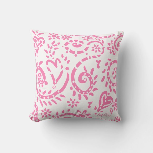 Pink und Marinepissen Kissen (Vorderseite)