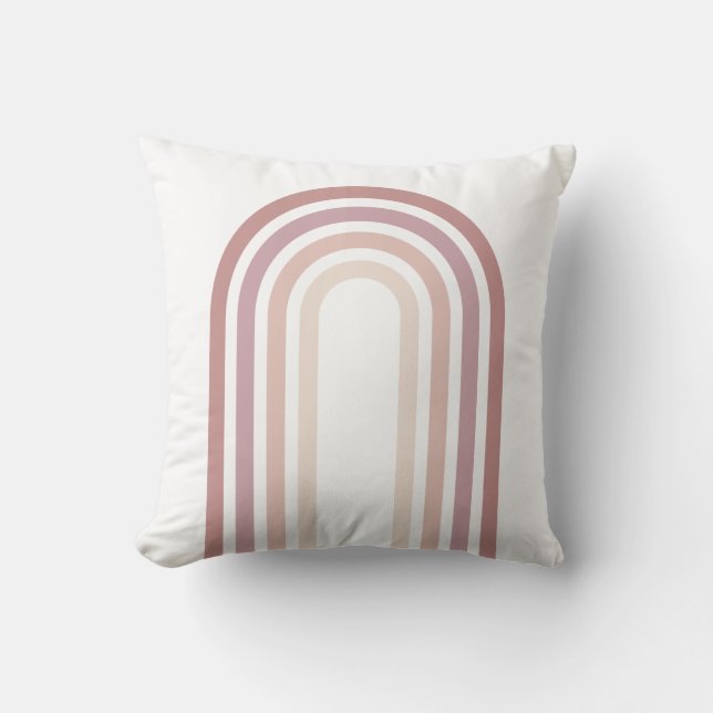 Pink und Mauve Minimalistischer Regenbogenwirbel K Kissen (Vorderseite)