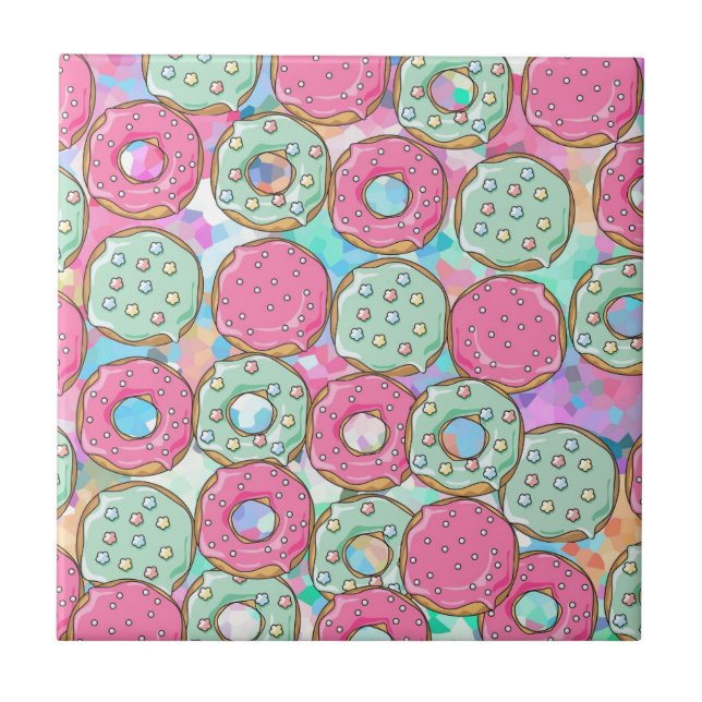 PINK UND MINT COOKIES DONUT SPRINKLE CRUSH FLIESE (Vorderseite)