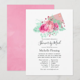 Pink und Minze Floral Baby oder Brautparty per Pos Einladung