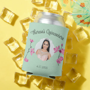 Pink und Minze Grüne Kirschblossom Custom Foto Dosenkühler