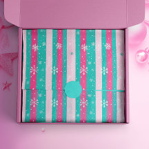 Pink und Minze Vertikale Strickschneeflocke