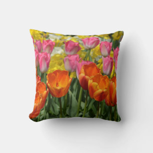 Pink und orange Federkissen Kissen