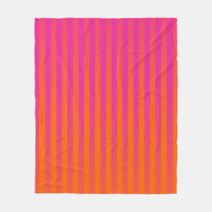 Pink und Orange Gradated Streifen Fleecedecke