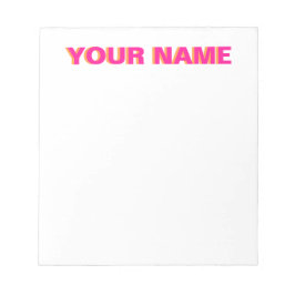 Pink und orange Personalisierter Name Notepad Notizblock