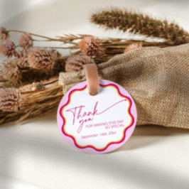 Pink und Orange Wavy Borde Brautparty Vielen Dank Geschenkanhänger