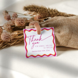 Pink und Orange Wavy Grenze Vielen Dank Geschenkanhänger