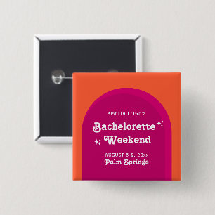 Pink- und orangefarbener Sonnenuntergang Retro-Jun Button