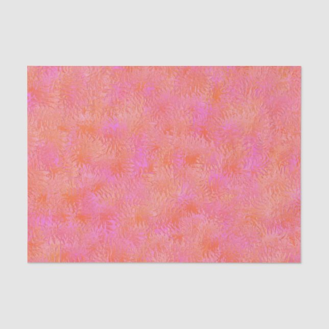 Pink-und Orangen-Feder-Entwurfs-Seidenpapier Seidenpapier (Vorderseite)