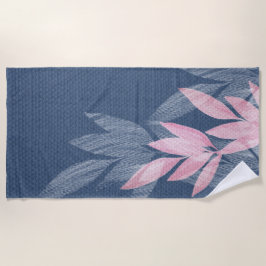 Pink und Punk Abstrakte Navy Pink Wasserfarbe Strandtuch