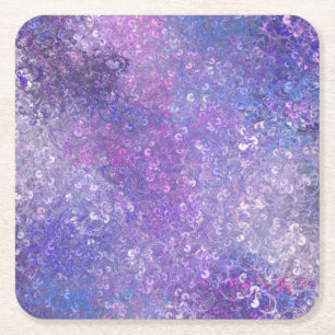 Pink- und Purpur-Sequin-Glanz Rechteckiger Pappuntersetzer