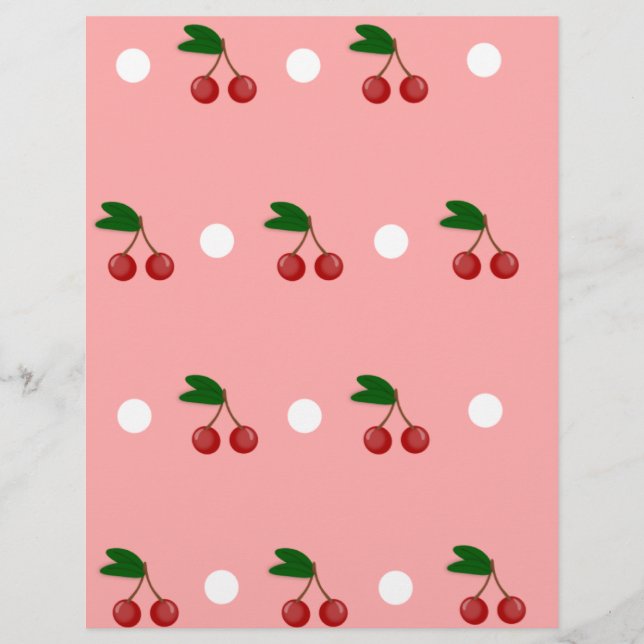 PInk und Red Cherry Pattern Soap Wrapper Flyer (Vorne)
