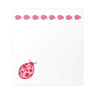 Pink und Red Ladybug Notepad Notizblock