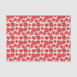 Pink und Red Poinsettia Muster Weihnachten Seidenpapier