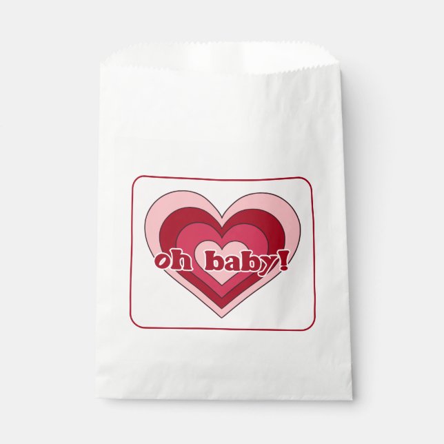 Pink und Red Valentine's Day Baby Shower Bags Geschenktütchen (Vorderseite)
