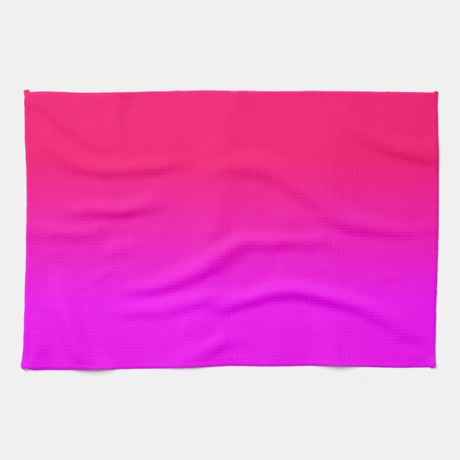 Pink und rosa Ombre Schatten-Neonfarbe verblassen Geschirrtuch (Horizontal)