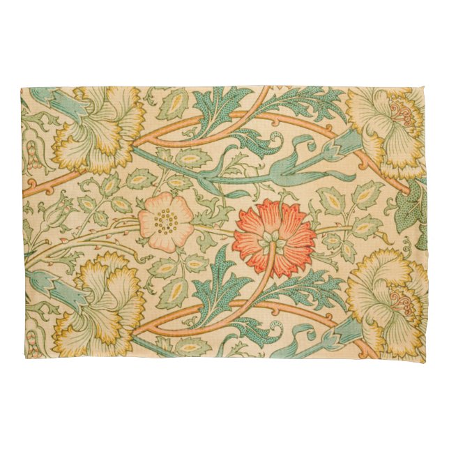 Pink und Rose Muster (von William Morris) Kissenbezug (Vorderseite-Links)