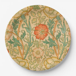 Pink und Rose Muster (von William Morris) Pappteller