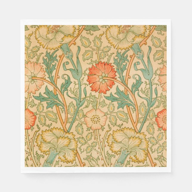 Pink und Rose Muster (von William Morris) Serviette (Vorderseite)