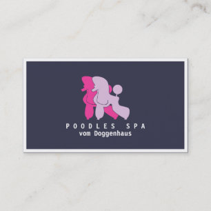 Pink und Rose Poodle Couple Visitenkarte
