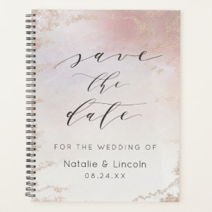 Pink- und Roségold-Hochzeitsplaner zum Speichern d Planer