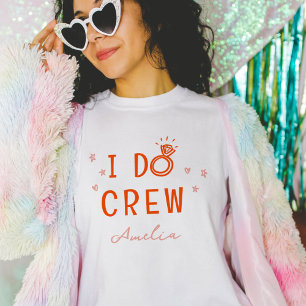 Pink und Rot I Do Crew Skizze Junggesellinnenabsch T-Shirt