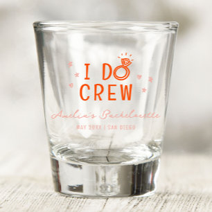 Pink und Rot I Do Crew Skizze Junggesellinnenparty Schnapsglas