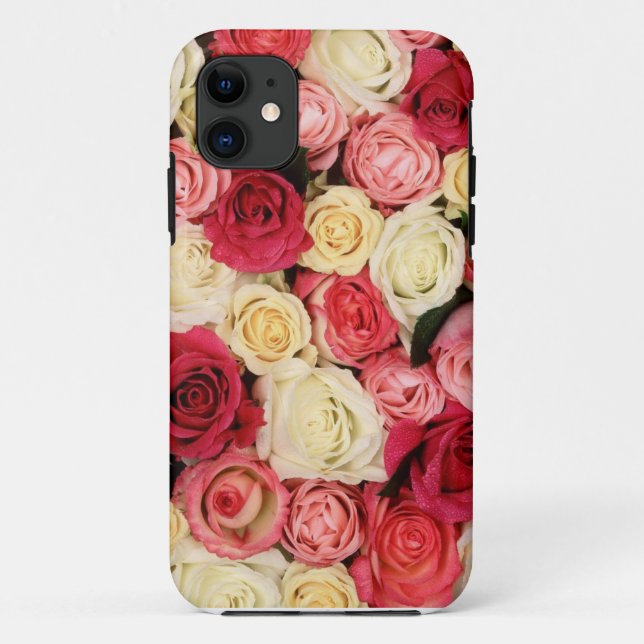 Pink und Rote Rose iPhone Case (Rückseite)