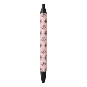 Pink und Schwarz-Blume-Pattern Kugelschreiber