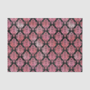 Pink und Schwarz-Damast-Muster Seidenpapier
