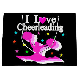 PINK UND SCHWARZ I LIEBE CHEERLEADER GIFT BAGS GROßE GESCHENKTÜTE
