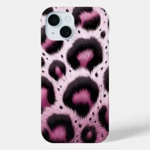 Pink- und Schwarz-Leopardenfell-Tierprint mit Punk Case-Mate iPhone Hülle