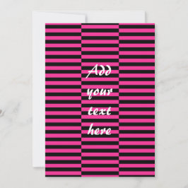 Pink und schwarze Streifen - individuelle Einladun Einladung