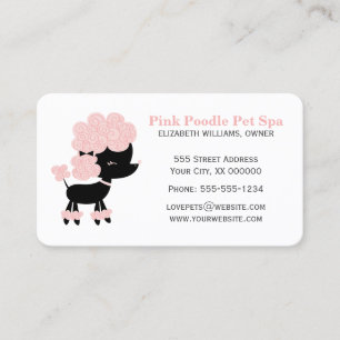 Pink und Schwarzes Französisches Poodle Visitenkarte