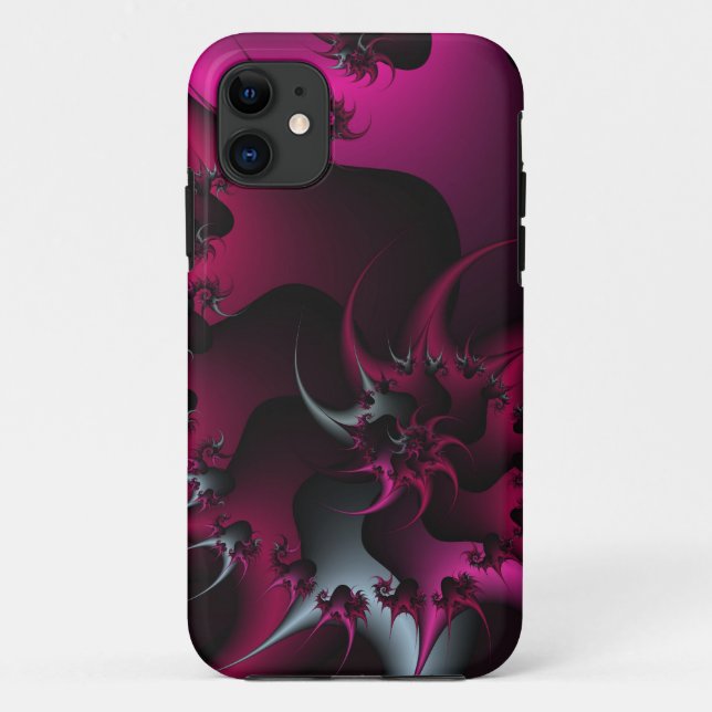 Pink und silber Fraktal Case-Mate iPhone Hülle (Rückseite)