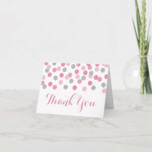Pink und Silber geklappt Danke Cards Kinderdusche