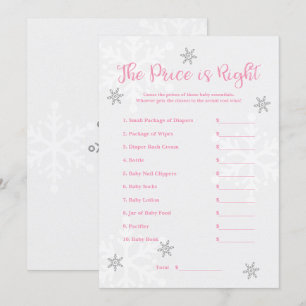 Pink und Silber Schneeflocke The Price is Right Sp Einladung