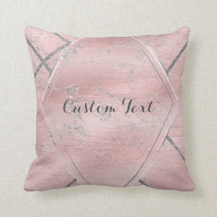 Pink- und silberner Satin-Glamour im Designer-Stil Kissen