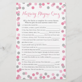 Pink und Silver Baby Dusche Kinderzimmer Rhyme Qui