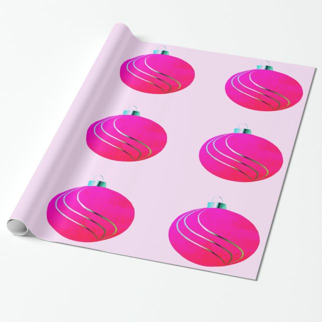 Pink und Silver Bulle Wrapping Paper Geschenkpapier (Ungerollt)