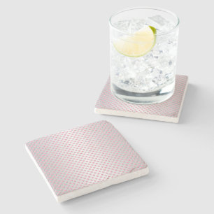 Pink und Silvery White Polka Dot Muster Steinuntersetzer